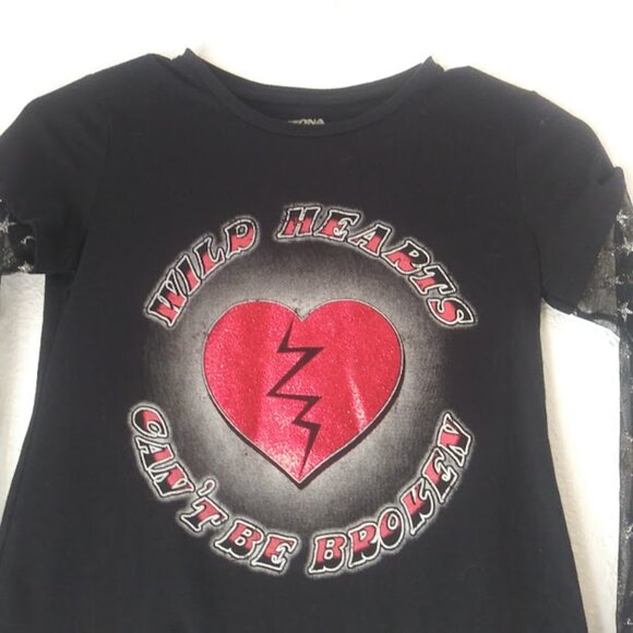 Arizona Jeans Company girl's size M 10/12 black and red top - Picture 2 of 16